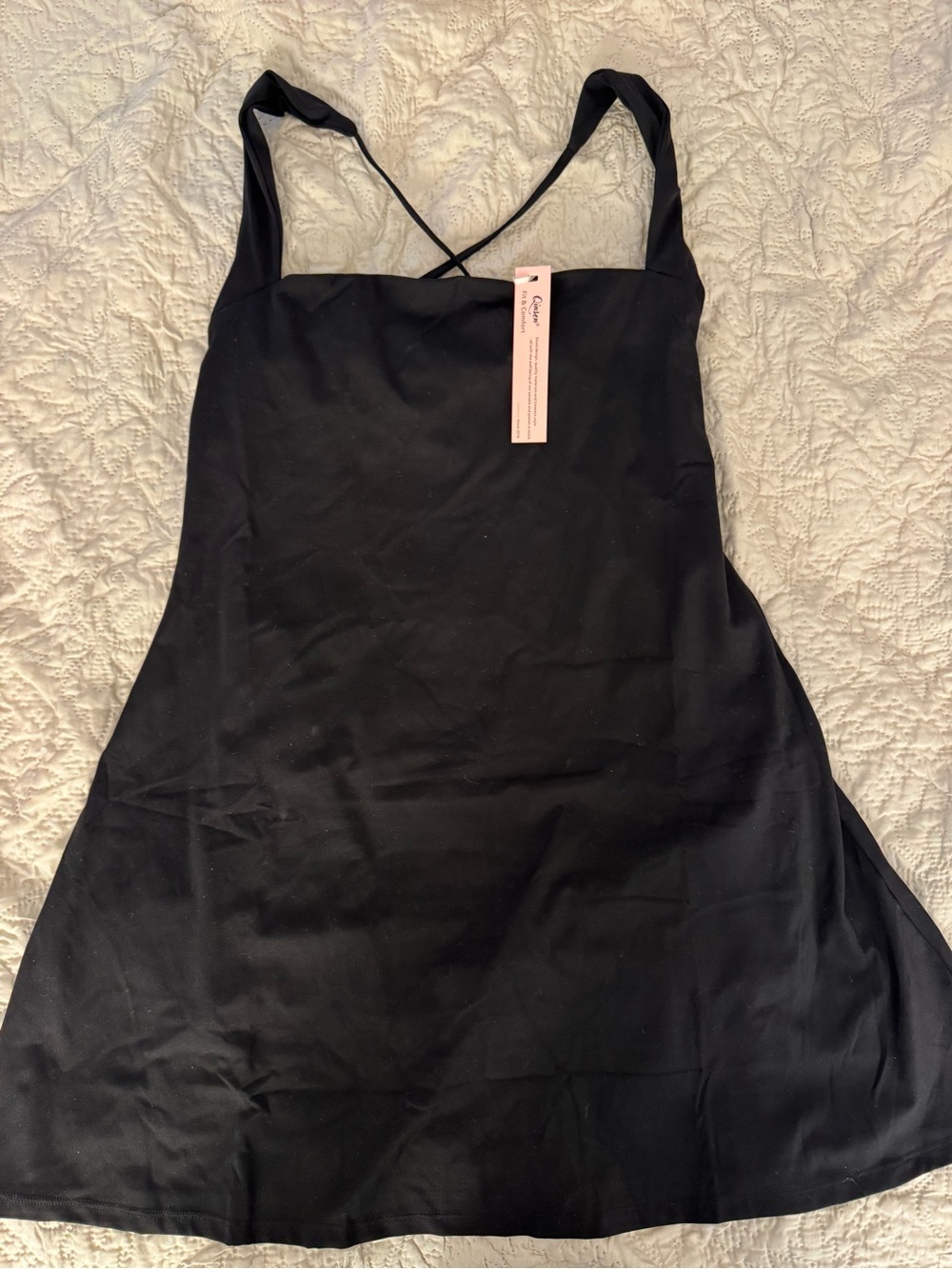 aerie Black Slip Dress with Crossback Straps